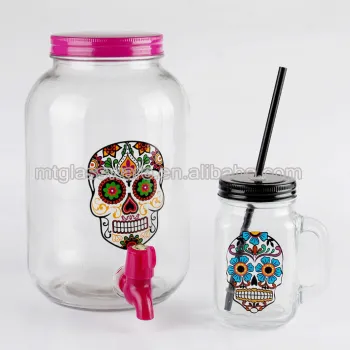 3L Happy Halloween Skull Glass beverage dispenser and mason jar                        
                                                                                Supplier's Choice