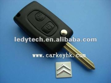 New style Peugeot 206 flip modified remote key shell with 2 buttons
