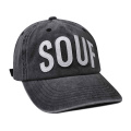 Gray Applique Wash Cotton Dad Hat