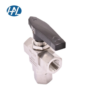 High Pressure T-Type Internal Thread 3 Way Female Stainless Steel Ball Valve