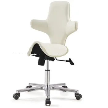 Full PU Leather Wrap Ergonomic Swivel Saddle Chairs