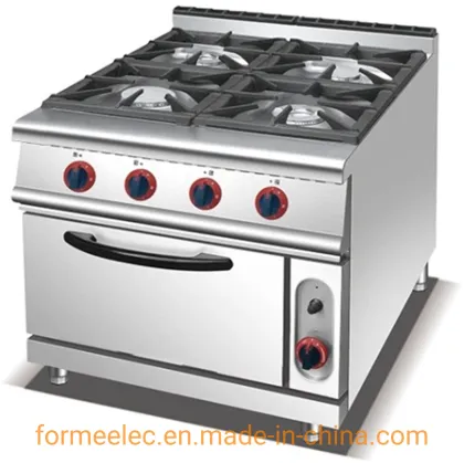 Western Kitchen Appliance Gas Combination Oven 4-Burner Gas Range with Cabinet