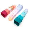Jucării pătrate colorate din silicon pentru stivuire cu blocuri de cuib