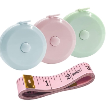 Expandable 3-Piece Tape Measure for Fabric Sewing and Weight Loss Tracking