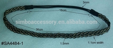 metal bead chain and nylon rope weaving headwrap,braided headwrap,braided hairband,weaving hairband,hair jewelry,hair accessory