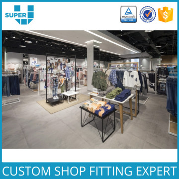 Custom Creative Wood Modern Shop Fitting Design Garments Shop