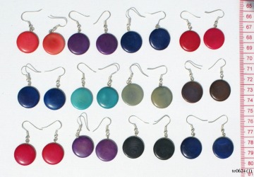 Peruvian Tagua Colored Coin Earrings Handmade Artisan Jewelry