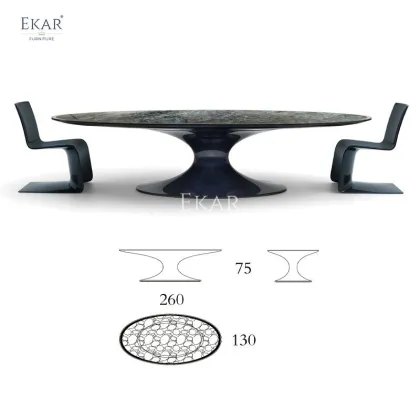 Sapphire Jade Marble Dining Table: Exquisite Elegance for Your Dining Space