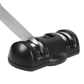 Professional Kitchen Knife Sharpener featuring New Ceramic and Diamond Grinding Wheels with Suction Pad