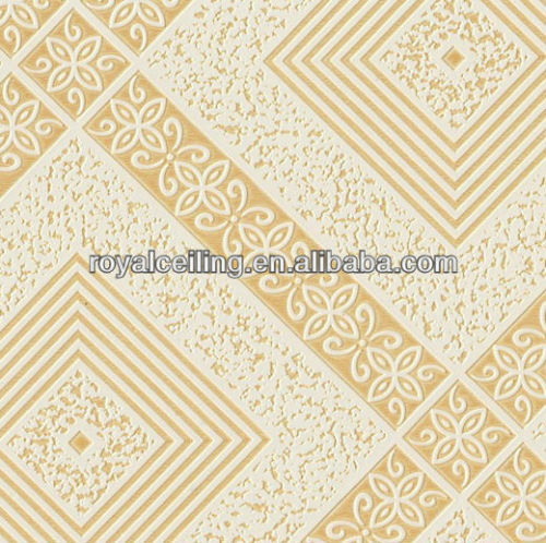 Golden color PVC laminated gypsum ceiling tiles (G574-1)