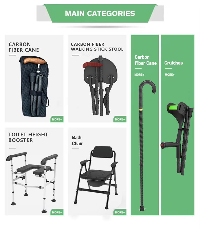 No Installation Antislip Foldable Move Rehabilitation Adult High-carbon Steel Adjustable Height 350lbs Bearing Commode Chair3