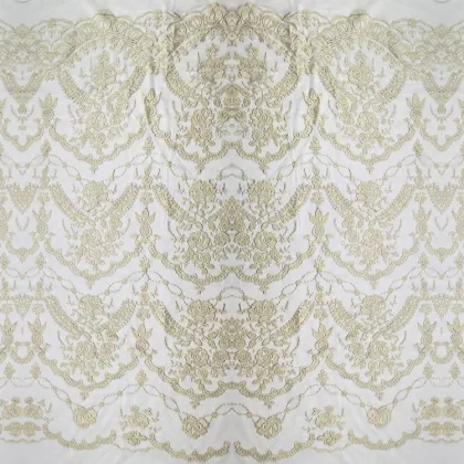 Golden Thread Lace Embroidery Fabric