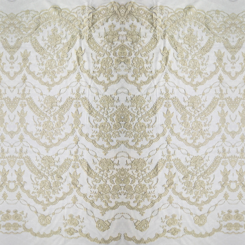 Golden Thread Lace Embroidery Fabric