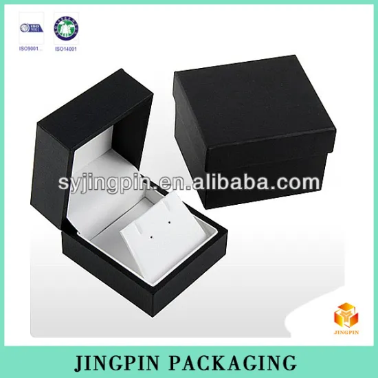 customized black earrings paper packaging box with matte