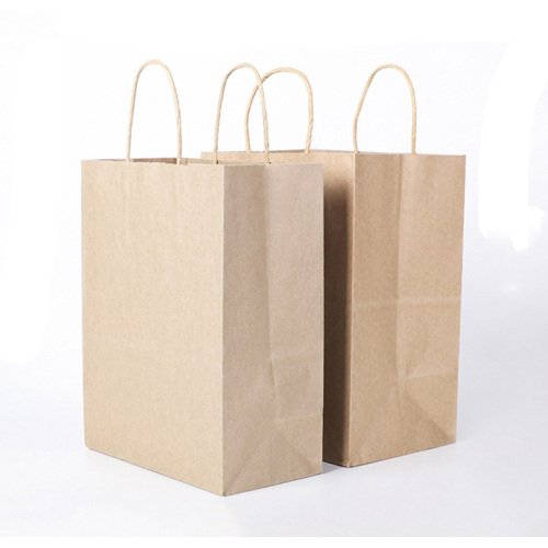 Bolsa de papel Kraft marrón liso desechable para comestibles