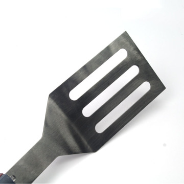 spatule pour barbecue à lumière LED avec manche en bois