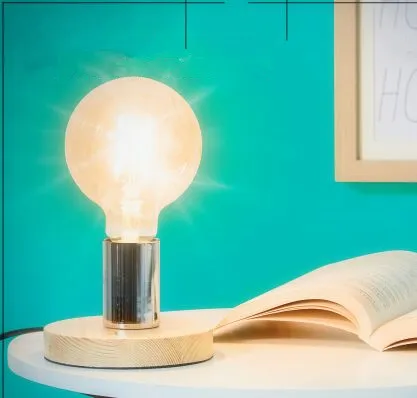 Pine Wooden Base E14 Reading Lamp