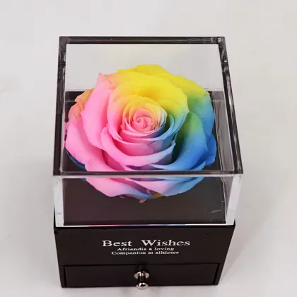 Acrylic Box Preserved Flowers - Eternal Blooms Encased