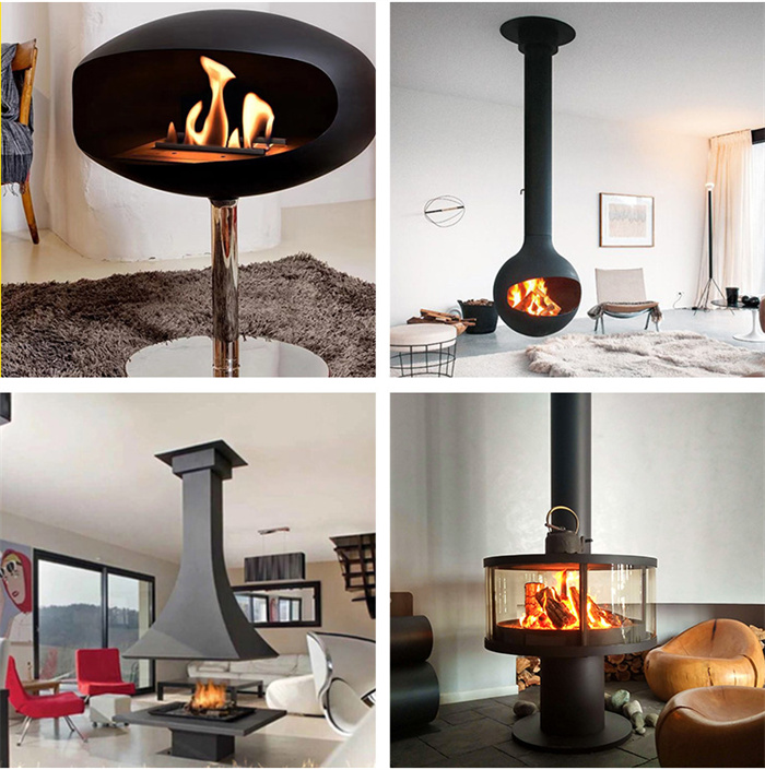 Wood Decorative Suspended Fireplaces