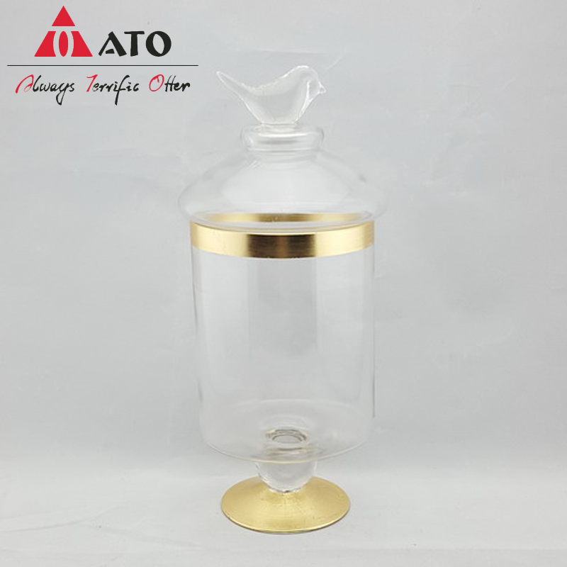 Design candy jar glass gold foil household Storage