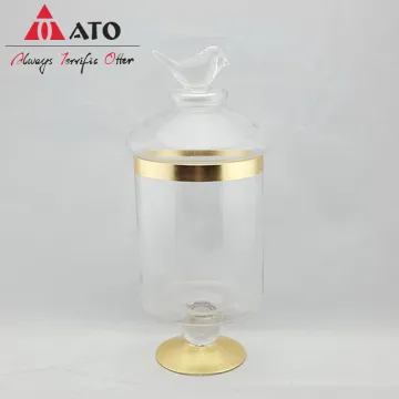 Design candy jar glass gold foil household Storage
