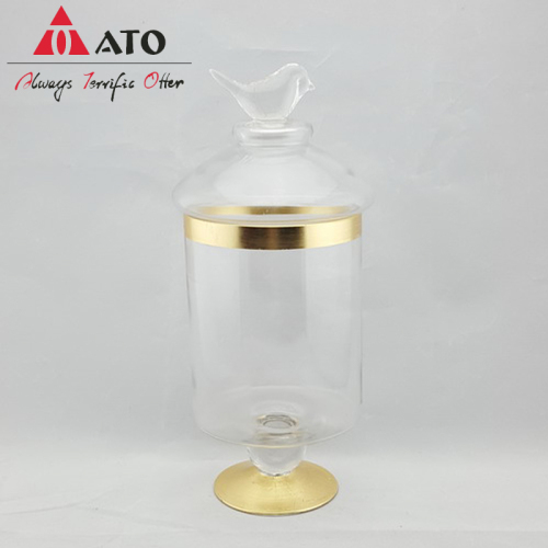 Projetar doces jar jar de vidro de ouro armazenamento doméstico