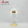 Design Candy Jar Glass Gold Foil Household Storage