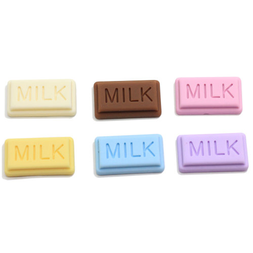 20MM Cute Pastel Chocolate Chunk Bar Miniature Dollhouse Food Resin Flatback Cabochons Kawaii Sweet Candy Ornaments Jewelry DIY