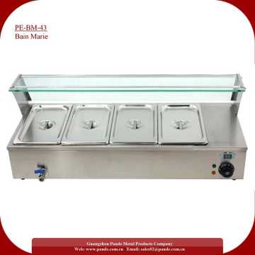 4 Pans Tabletop Bain Marie with Glass Cover