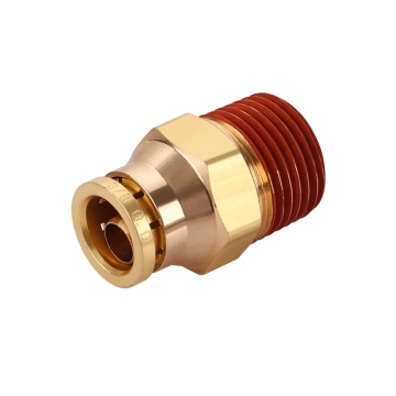 DOT Brass Push-in Air Brake Line Fitting with NPT Thread for Trucks and Industry