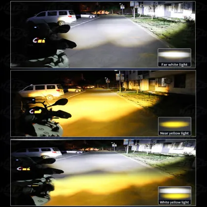 Xenplus 60W 6000K Waterproof Fog Spotlight - Dual Color Flashing Motorcycle Lighting System