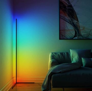 RGB Smart WiFi LED Lights - Remote Control Corner Floor Lamp for Home Living Room Bedroom Decor