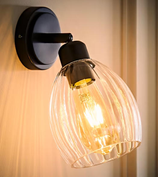 Ribbed Glass Dome Adjustable Wall Light (8)