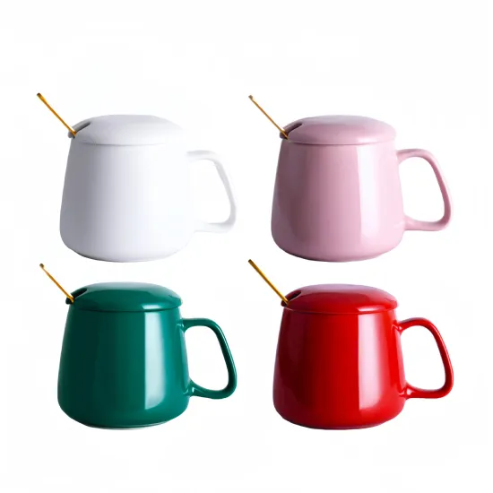 Wholesale Luxury Porcelain Coffee Cups with Lid and Spoon - Y717 Collection