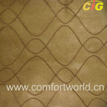Embroidery Warp Knitting Faux Suede Fabric