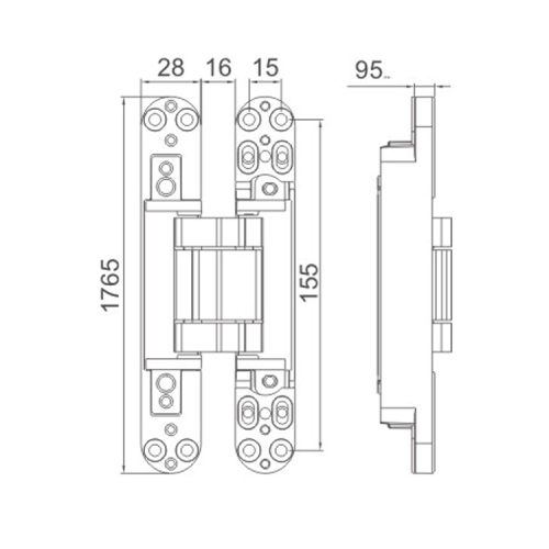 Алюминиевый сплав 3D регулируемый скрытый шарнир