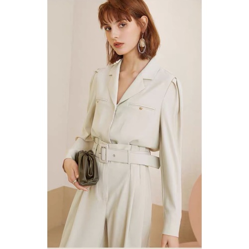 Jumpsuit Wanita Lengan Panjang Dengan Belt