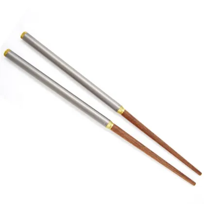 Chopsticks Titanium Folding Chopsticks with Wood Hollow