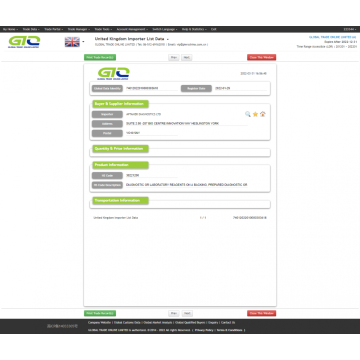 United Kingdom Importer-lijst over laboratoriumdiagnostische reagentia