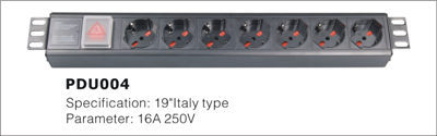 19'' Network Cabinet 7 Way with Switch Italian PDU