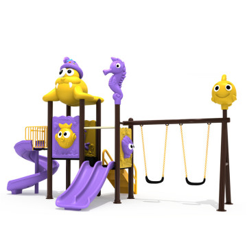 Small Outdoor Play Area: Commercial Playground Slide and Swing Set for Kids' Equipment for Sale