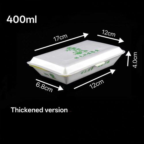 400ml Green Thickened Hinged Paper Takeout Food Box