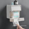 Modern Design Plastic Paper Holder with Storage Drawer for Bathroom (No Drilling Needed)