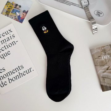 한국 만화 미키 마우스 미드 튜브 자수 양말 더미 양말