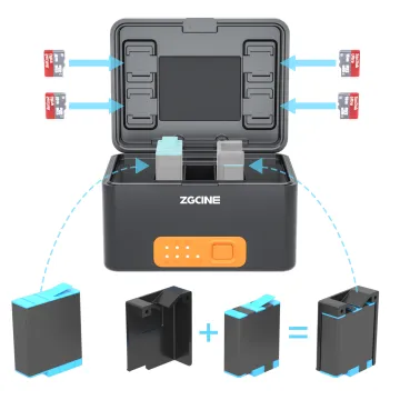 Good ZGCINE PS-G10: All-in-One Charging Solution for GoPro Accessories, Including Triple Charger, TF Card Slots, and Battery Storage