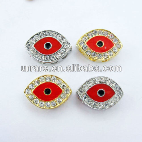 Oval Hamsa Red Evil Eye Protection Metal Connector for Jewelry Project