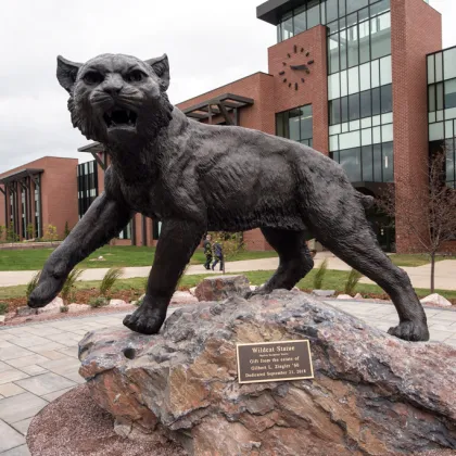 Outdoor Art Statue Life Size Bronze Wildcat Sculpture