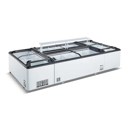 Supermarket Island Horizontal Freezer Showcase AHT Glass