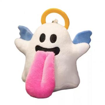 Ghost Happy Ghost Cute Lingua che sporge il ciondolo di peluche