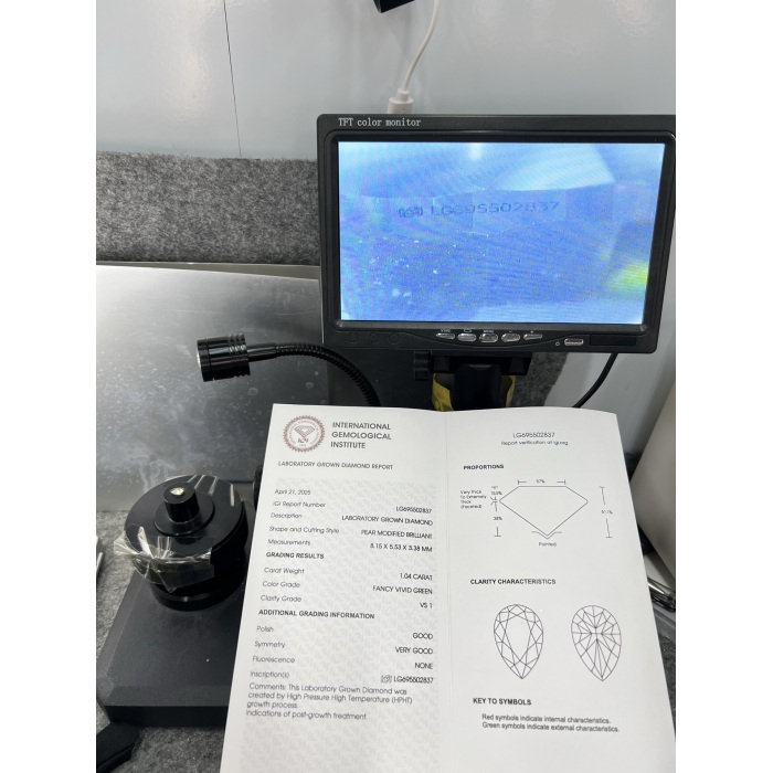 แหวนเพชร Green Lab ลูกแพร์ 1.04ct VS1